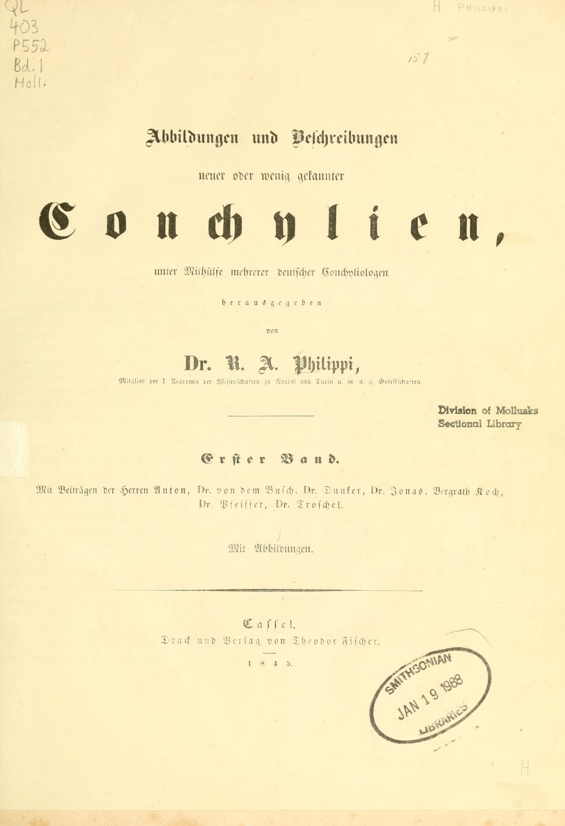 Media type: text; Philippi 1842 Description: Abbildungen, Section 1: Melania;